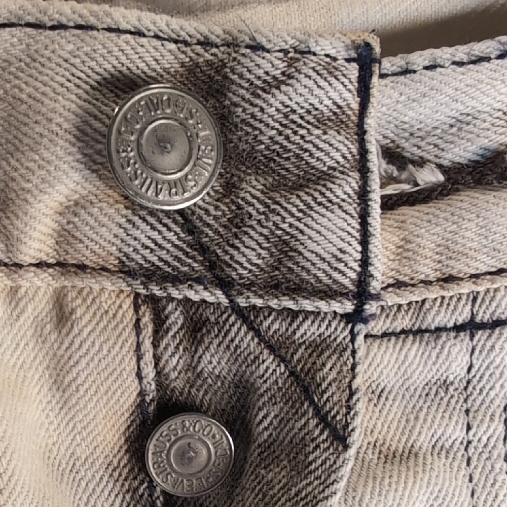 Levi's 501 Button Fly Acid Wash Jeans 38/34 - Picture 2 of 7